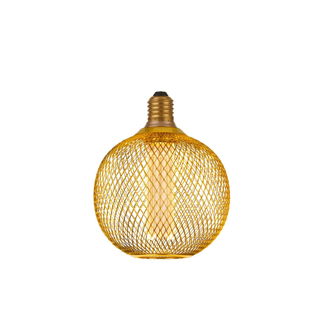 Wire Mesh Effect Globe Lamp - Gold Metal - Comet Lighting