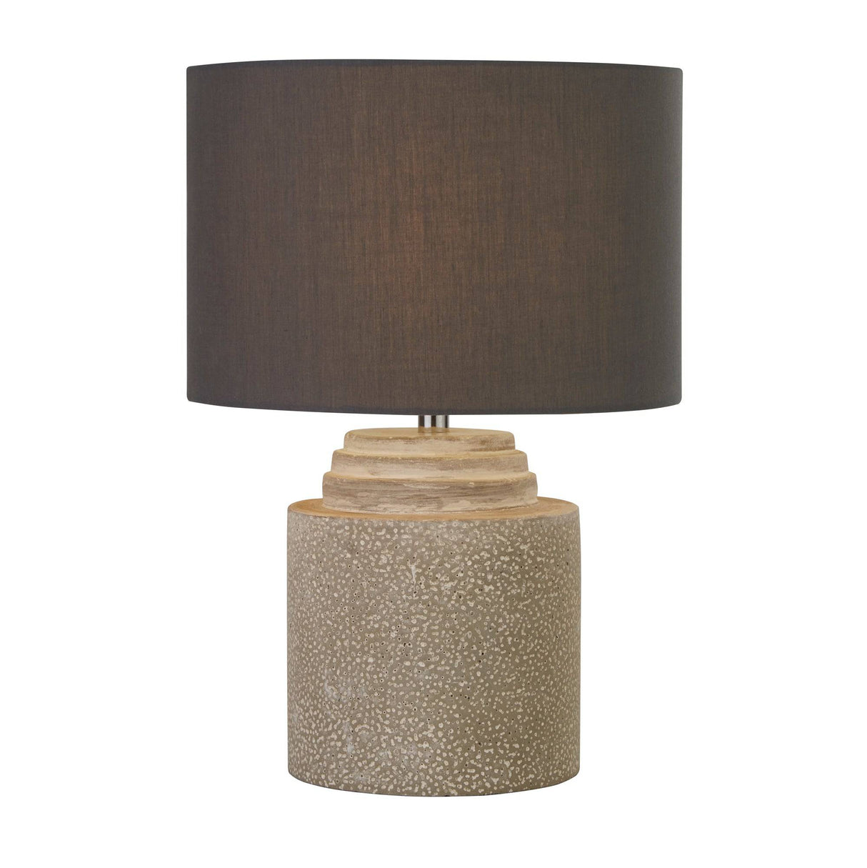 Zara Table Lamp - Cement Base & Fabric Shade - Comet Lighting