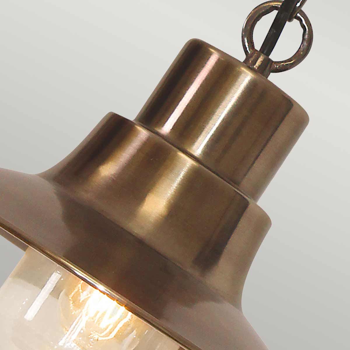 Sheldon 1 Light Chain Lantern - Aged Brass - Comet Lighting