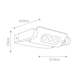 Sigmuns 3 Light Wall Light - Comet Lighting