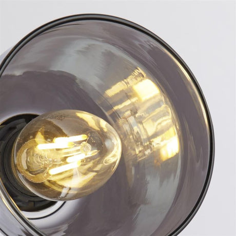 Westminster 3Lt Floor Lamp-Black, Satin Brass & Smoked Glass