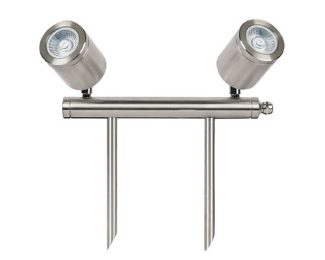 SL240 Twin spike bar, stainless steel, wide beam, mains voltage, 2700K
