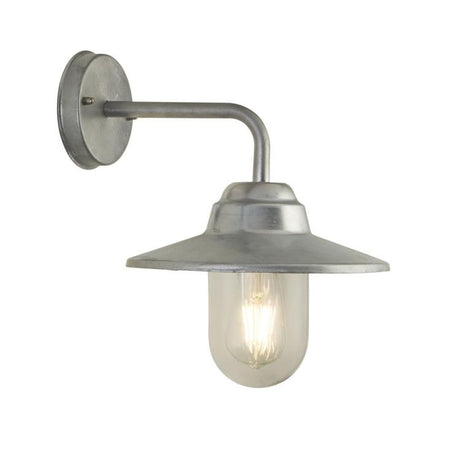 Toronto Outdoor Wall Light - Galvanised Metal & Clear Glass