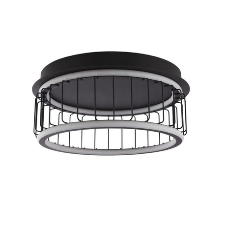 Circolo Cage LED Flush 40cm  - Black Metal
