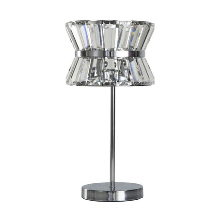 Uptown 2Lt Table Lamp - Chrome Metal & Clear Crystal