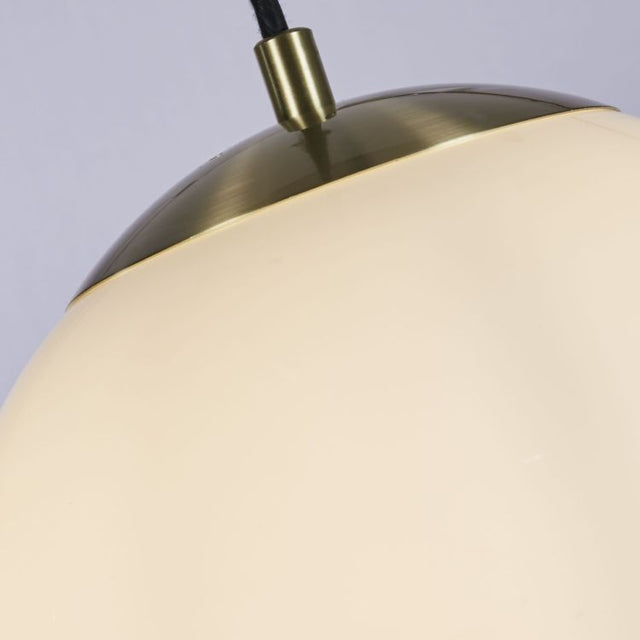 Atom II Pendant - Satin Brass & Opal Glass 30cm