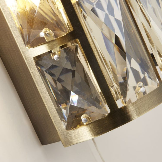 Bijou 2Lt Wall Light - Antique Brass Metal & Champagne Glass