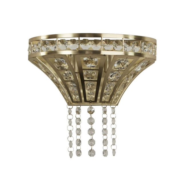 Gemma 2Lt Wall Light - Satin Brass & Clear Crystal