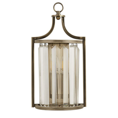 Victoria Wall Light - Antique Brass Metal & Clear Crystal