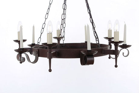 SMITHBROOK Refectory 5lt/5 candle Ceiling Light Aged