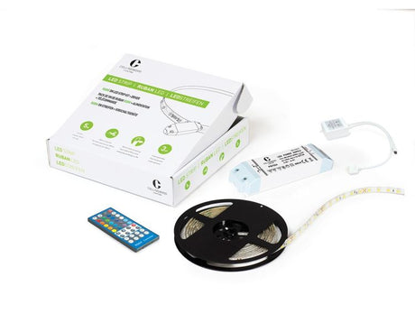 RGBW Strip Kit, including driver, remote control,control receiver and plug & play connector