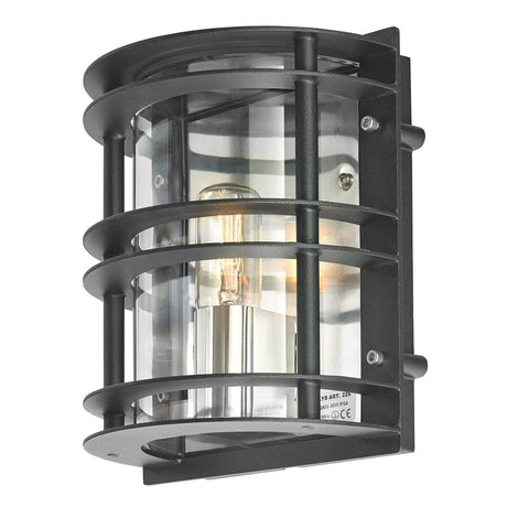Stockholm 1 Light Flush Light - Black With Clear Glass - Comet Lighting