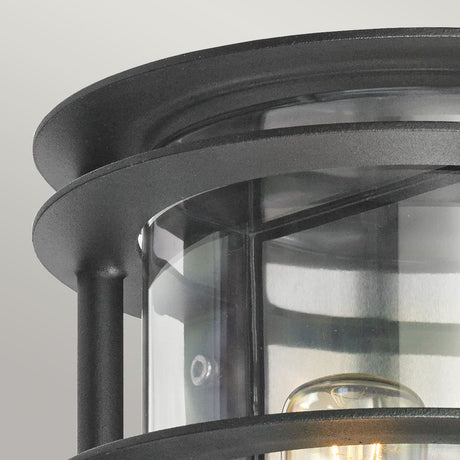 Stockholm 1 Light Flush Light - Black With Clear Glass - Comet Lighting