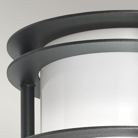 Stockholm 1 Light Flush Light - Black With Opal Glass - Comet Lighting