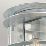 Stockholm 1 Light Flush Light - Galvanised With Clear Glass - Comet Lighting
