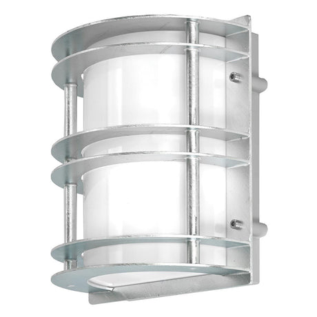 Stockholm 1 Light Flush Light - Galvanised With Opal Glass - Comet Lighting