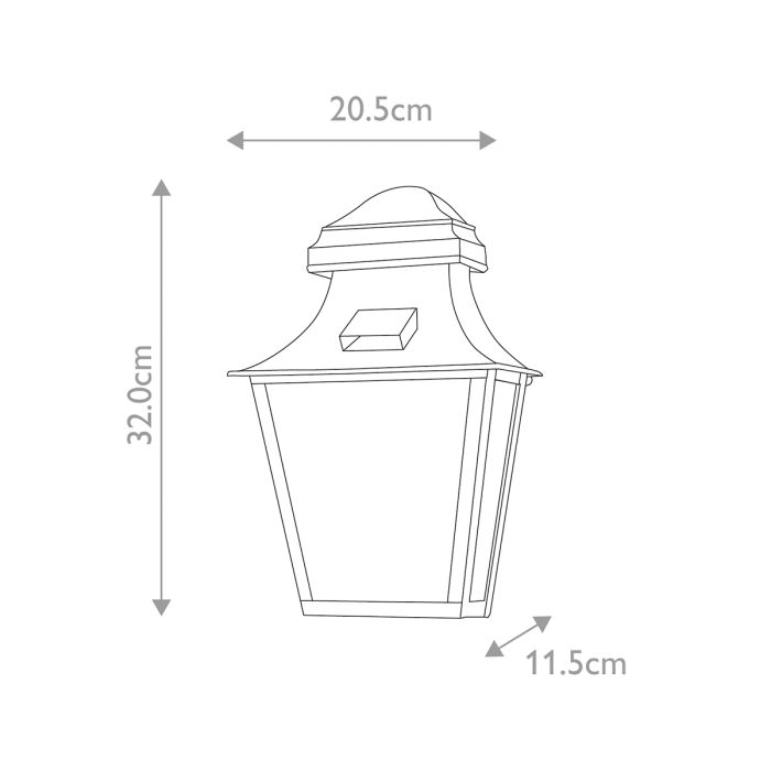 St Pauls 1 Light Brass Wall Lantern - Comet Lighting
