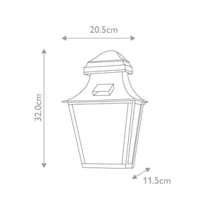 St Pauls 1 Light Brass Wall Lantern - Comet Lighting