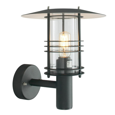 Stockholm 1 Light Wall Lantern - Black - Comet Lighting