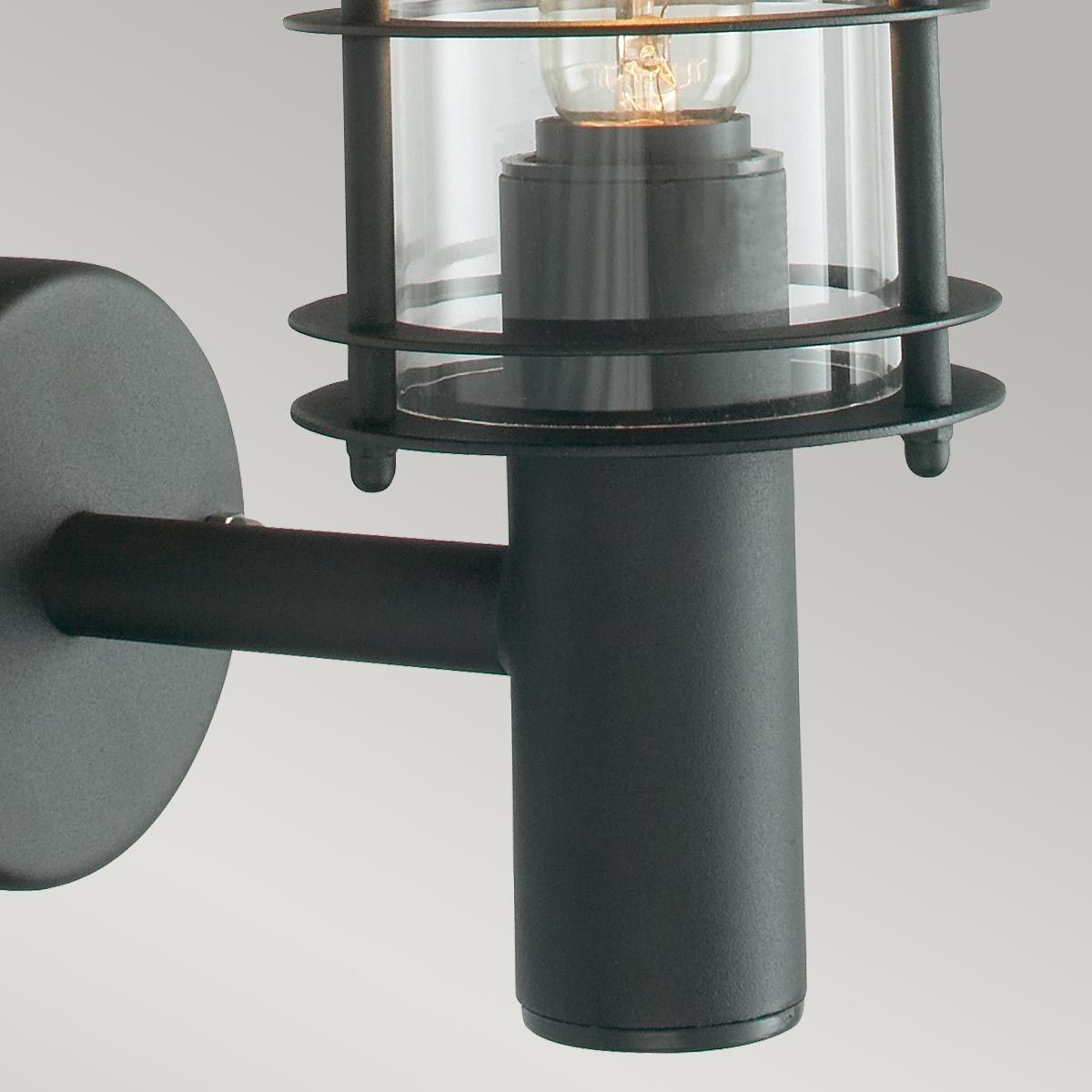 Stockholm 1 Light Wall Lantern - Black - Comet Lighting