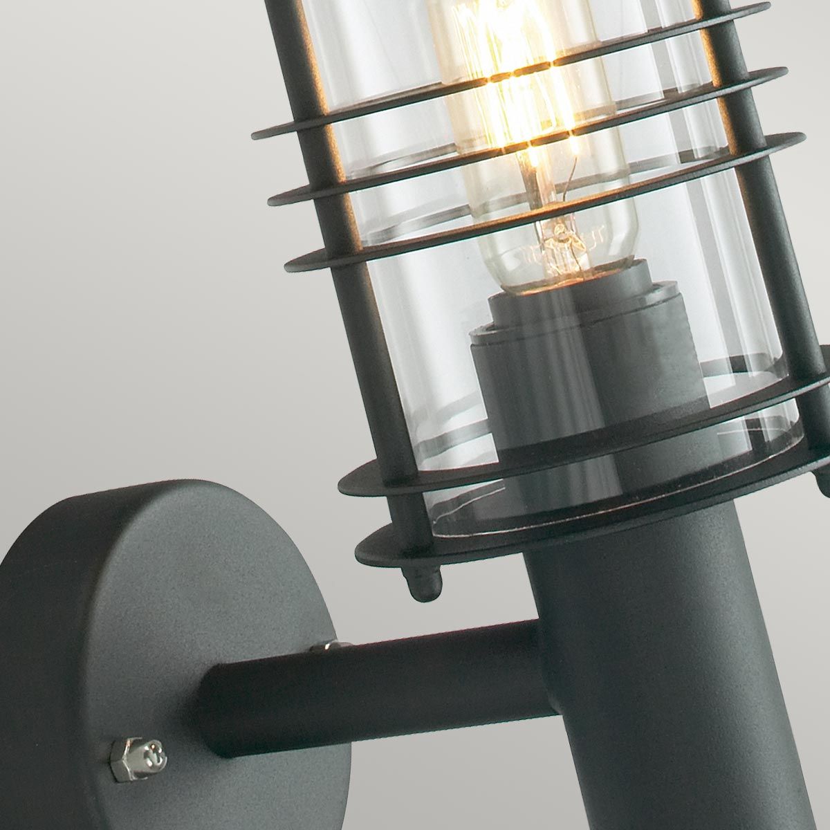 Stockholm 1 Light Wall Lantern - Black - Comet Lighting