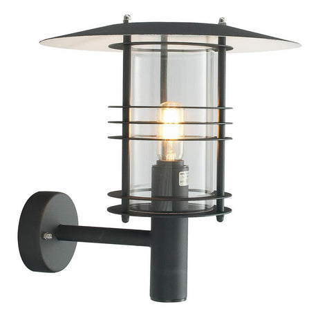 Stockholm 1 Light Grande Wall Lantern - Black - Comet Lighting