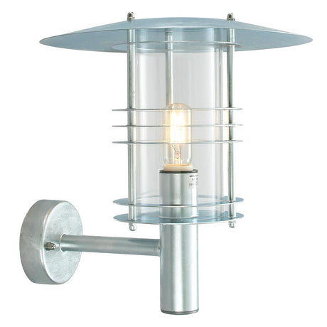 Stockholm 1 Light Grande Wall Lantern - Galvanised - Comet Lighting