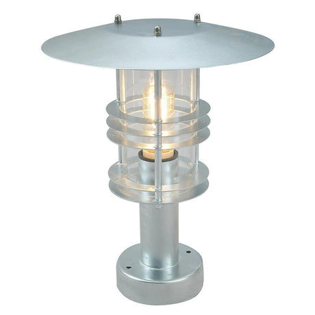 Stockholm 1 Light Pedestal - Galvanised - Comet Lighting