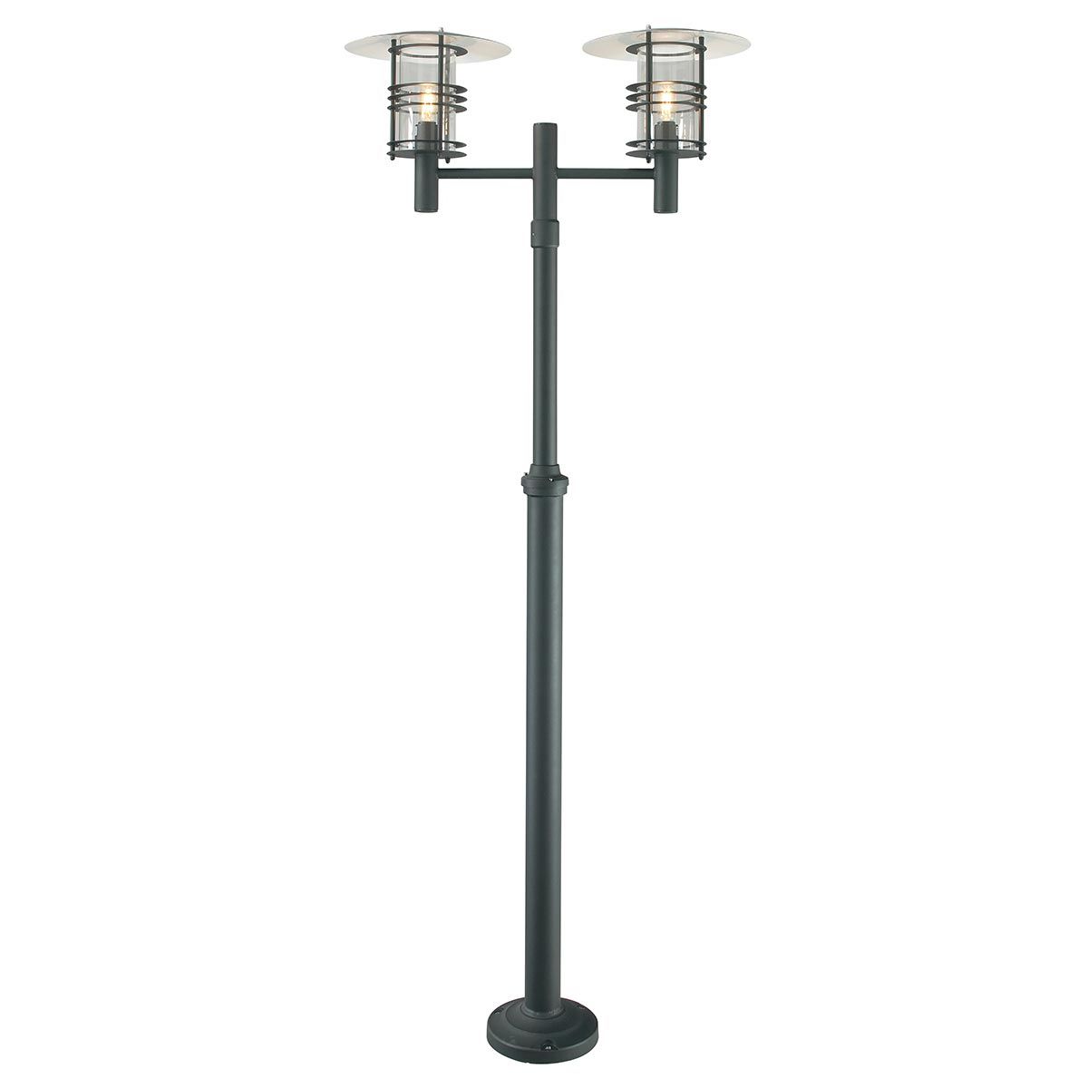 Stockholm 2 Light Twin Lamp Post - Black - Comet Lighting