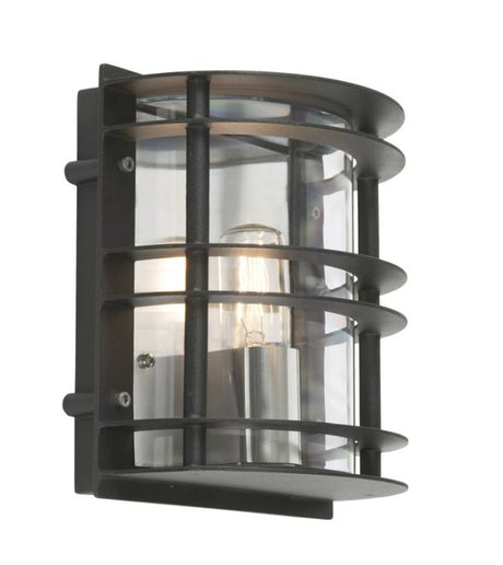 Stockholm Outdoor Flush Wall Light Black Clear