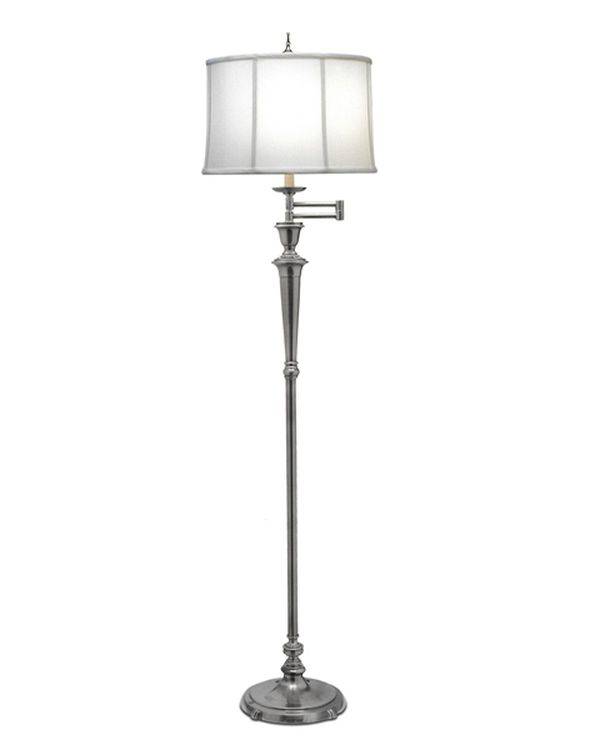 Arlington Swing Arm Floor Lamp Nickel - Comet Lighting