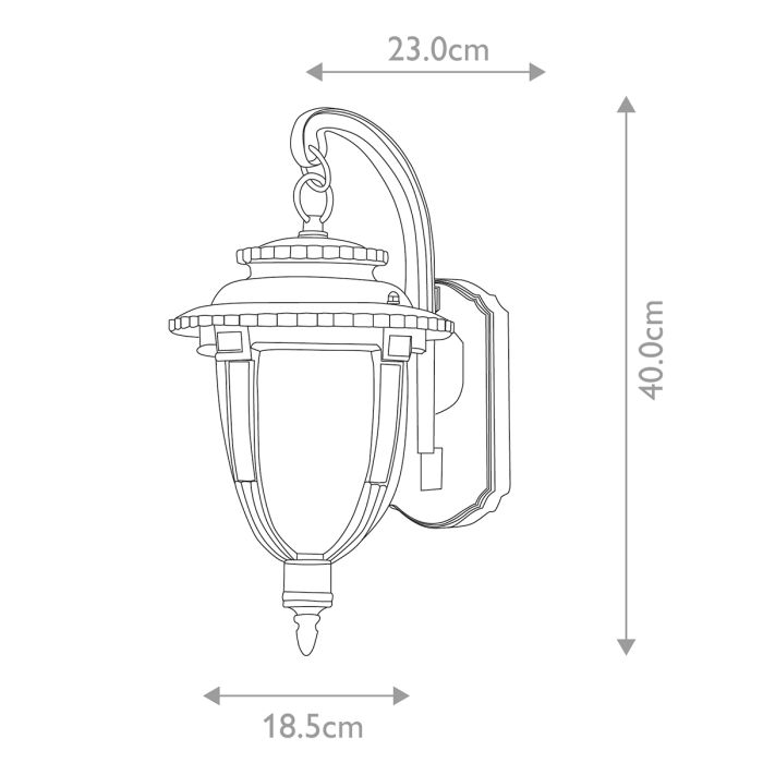 St Louis 1 Light Medium Wall Lantern - Comet Lighting