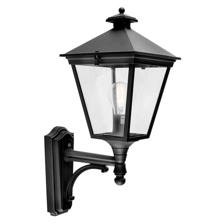 Turin 1 Light Up Wall Lantern - Black - Comet Lighting