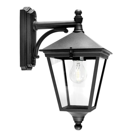 Turin 1 Light Down Wall Lantern - Black - Comet Lighting
