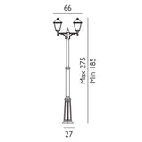 Turin 2 Light Twin Lamp Post - Black - Comet Lighting