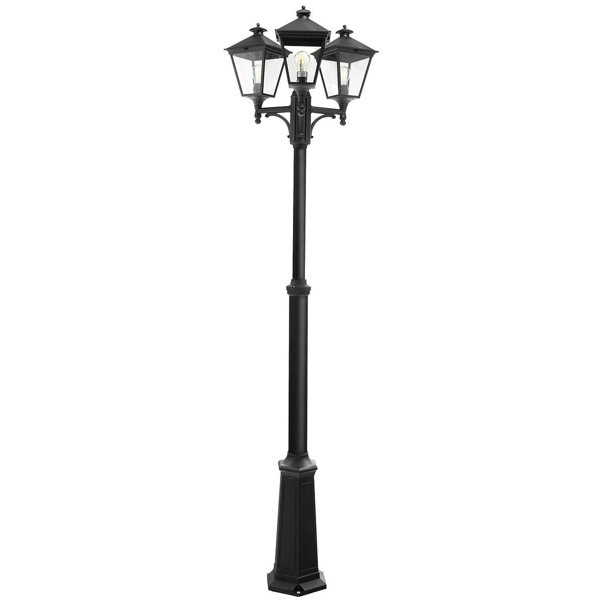 Turin 3 Light Triple Lamp Post - Black - Comet Lighting