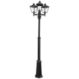 Turin 3 Light Triple Lamp Post - Black - Comet Lighting