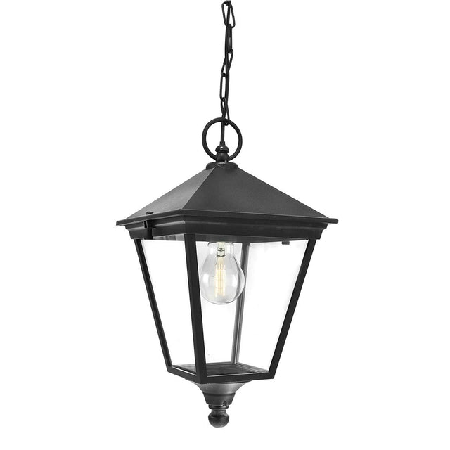 Turin 1 Light Chain Lantern - Black - Comet Lighting