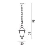 Turin 1 Light Chain Lantern - Black - Comet Lighting