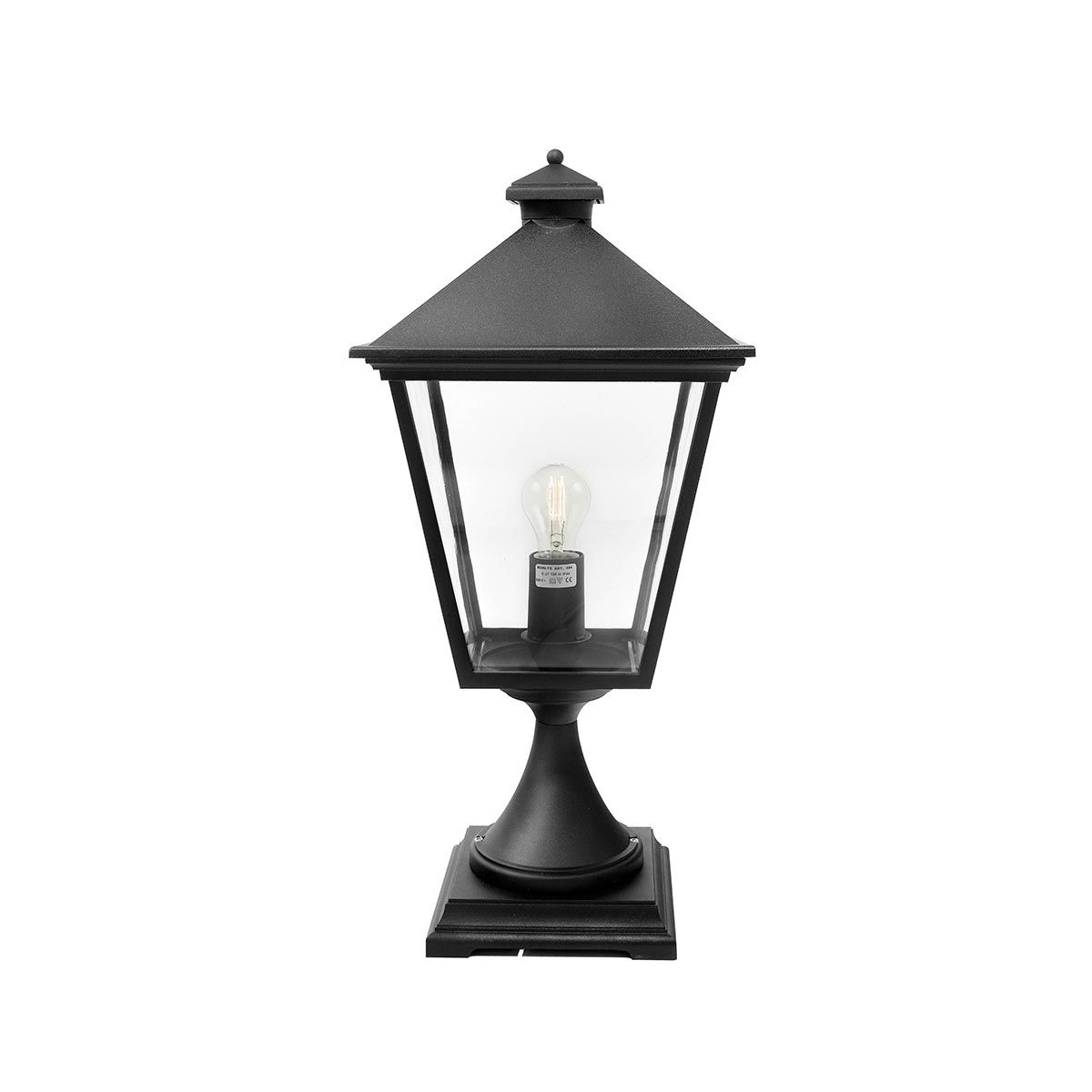 Turin Grande 1 Light Pedestal - Black - Comet Lighting