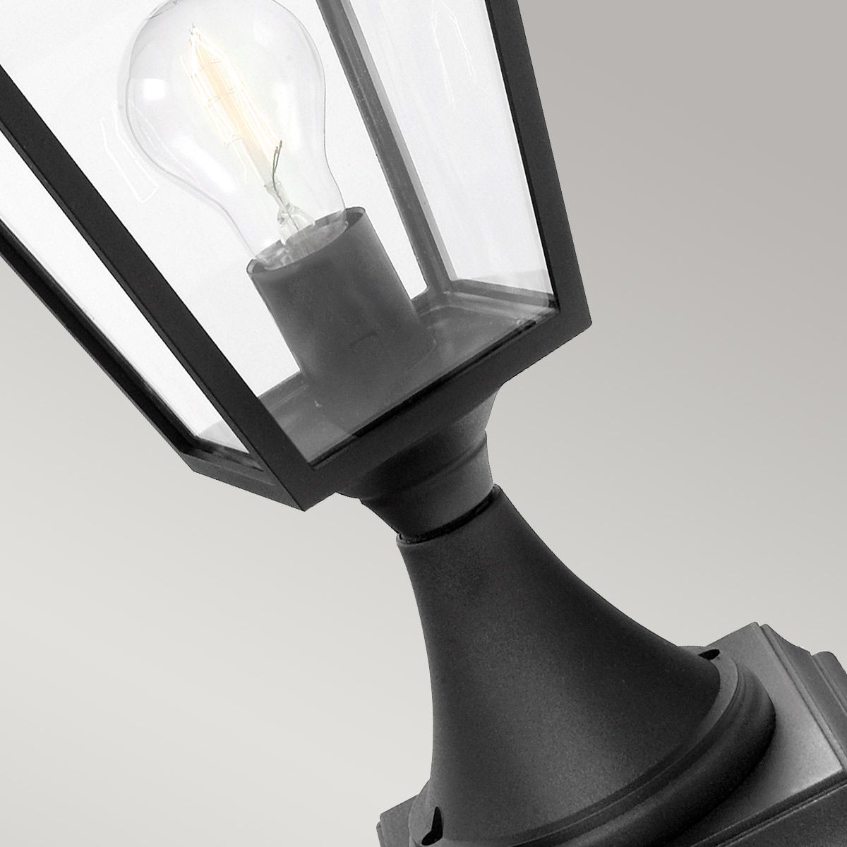 Turin Grande 1 Light Pedestal - Black - Comet Lighting
