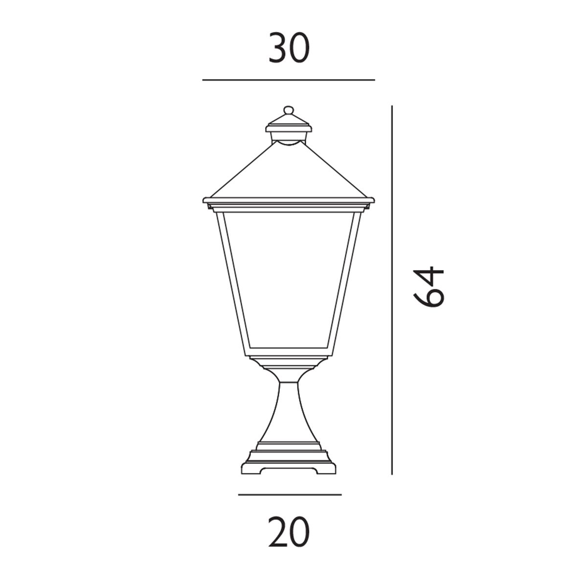 Turin Grande 1 Light Pedestal - Black - Comet Lighting