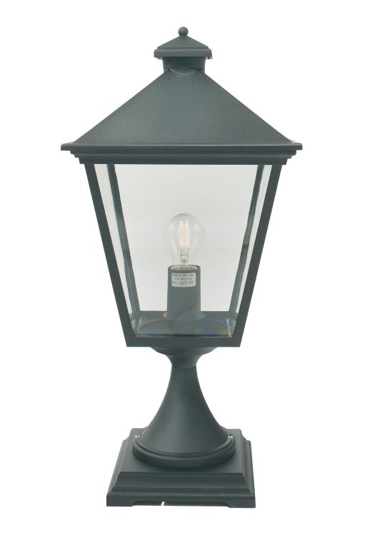 Turin Grande Outdoor Pedestal Lantern Black