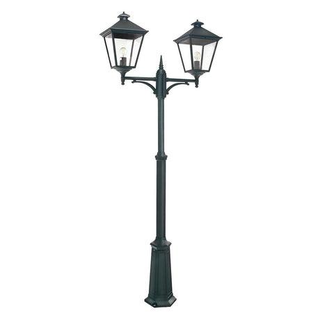 Turin Grande 2 Light Twin Lamp Post - Black - Comet Lighting