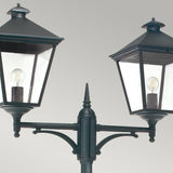 Turin Grande 2 Light Twin Lamp Post - Black - Comet Lighting