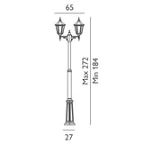 Valencia 2 Light Twin Head Lamp Post - Comet Lighting
