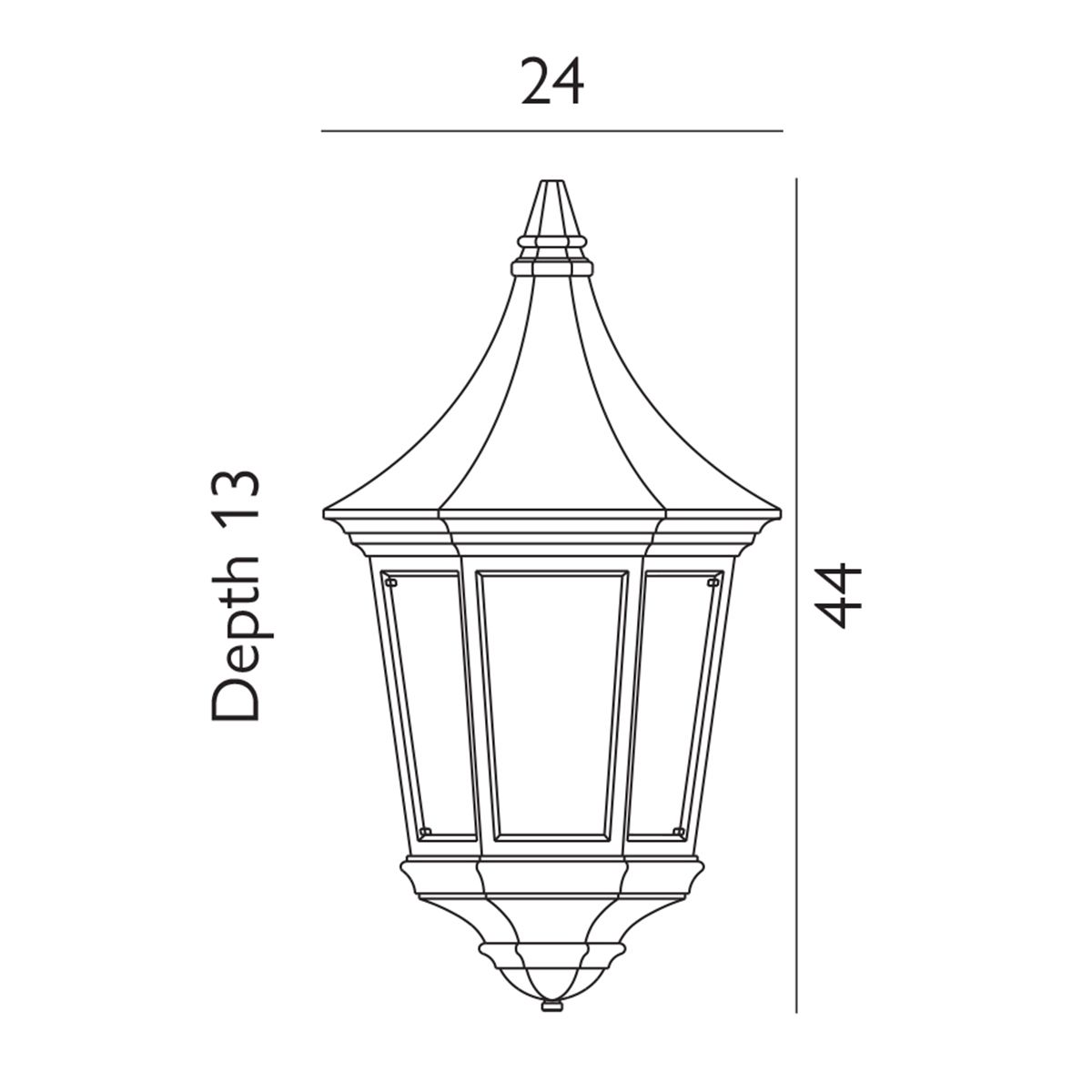Valencia 1 Light Half Lantern - Comet Lighting