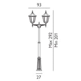 Valencia Grande 2 Light Twin Head Lamp Post - Comet Lighting