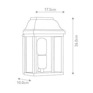 Victoria 1 Light Wall Lantern - Verdigris - Comet Lighting