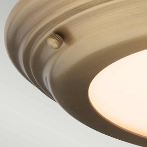 Welland 1 Light Flush Light - Aged Brass - Comet Lighting